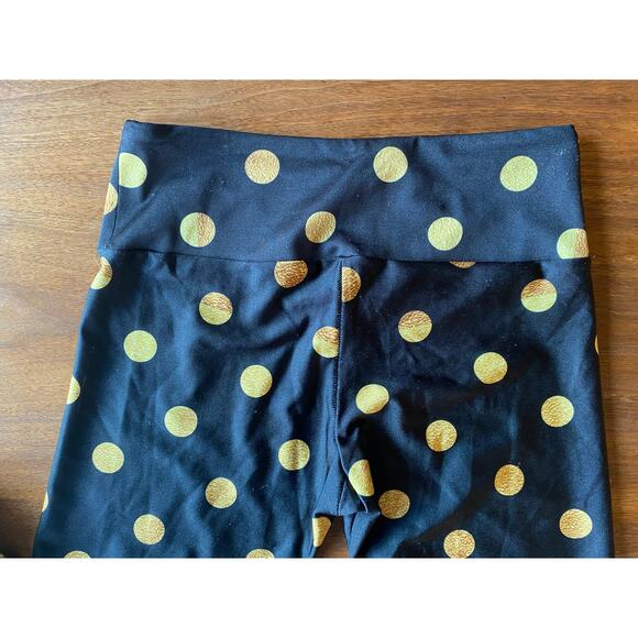 Goldsheep Leggings Black with Vibrant Gold Dots - Picture 4 of 5